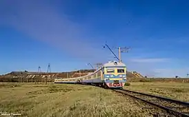 Поезд ЭР22 на Степногорской железной дороге